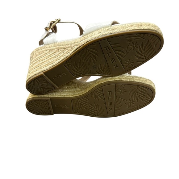 LifeStride Tango Wedge Sandals Comfort Memory Foam Buckle strap Size 9.5 white - Picture 12 of 14